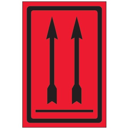 Bsc Preferred 4 x 6'' - Two Up Arrows Over Bar Fluorescent Red Labels BUY00023981